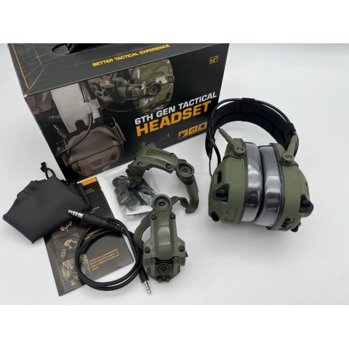 6TH GEN TACTICAL HEADSET тактическая гарнитура, звукосниматель и шумоподавление, активные в Симферополе