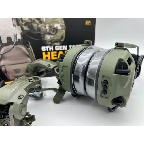 6TH GEN TACTICAL HEADSET тактическая гарнитура, звукосниматель и шумоподавление, активные в Симферополе